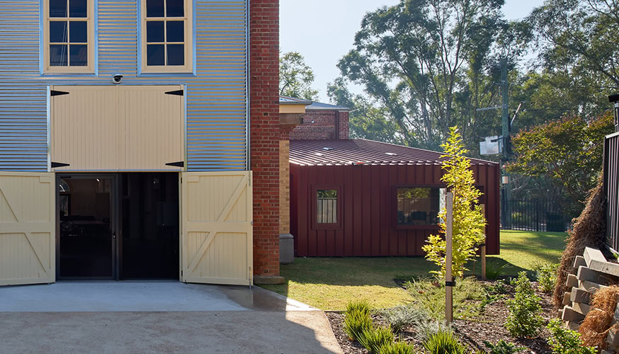 Vegetation and trees surround The PumpHouse Albury