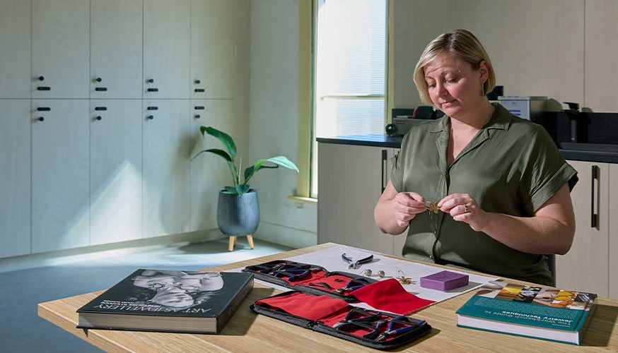 Lady working with jewellery